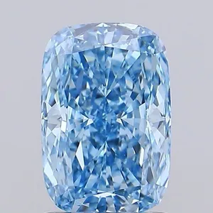 1.13ct CUSHION Fancy Vivid Blue VVS2 Coloured Lab diamond