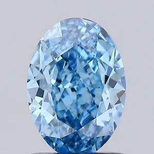 1.02ct OVAL Fancy Vivid Blue VS1 Coloured Lab diamond