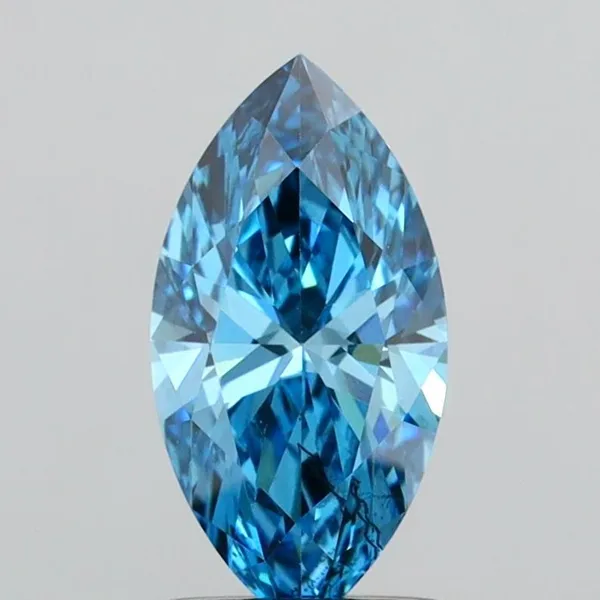 1.06ct MARQUISE Fancy Vivid Blue SI1 Coloured Lab diamond