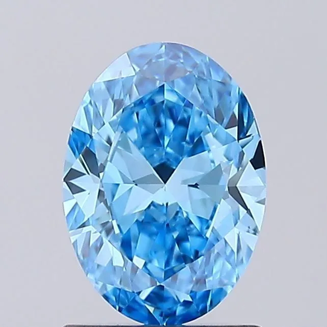 1.00ct OVAL Fancy Vivid Blue VVS2 Coloured Lab diamond