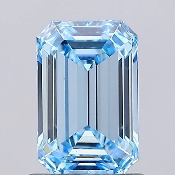 1.02ct EMERALD Fancy Vivid Blue VS1 Coloured Lab diamond