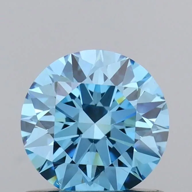 0.72ct ROUND Fancy Vivid Blue VS1 Coloured Lab diamond