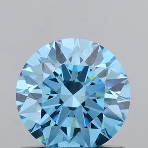 0.72ct ROUND Fancy Vivid Blue VS1 Coloured Lab diamond
