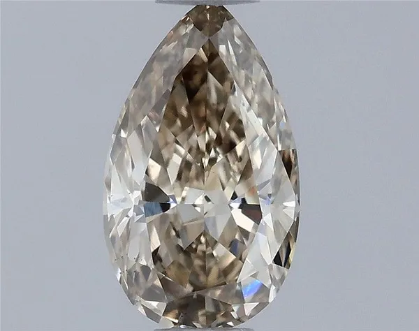 0.5ct PEAR Fancy Light Brownish Yellow VS2 Coloured Lab diamond