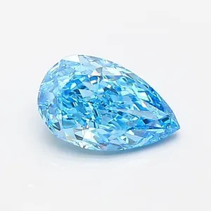 0.6ct PEAR Fancy Vivid Blue VVS1 Coloured Lab diamond