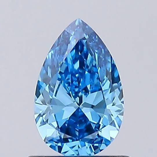 0.69ct PEAR Fancy Vivid Blue VS1 Coloured Lab diamond