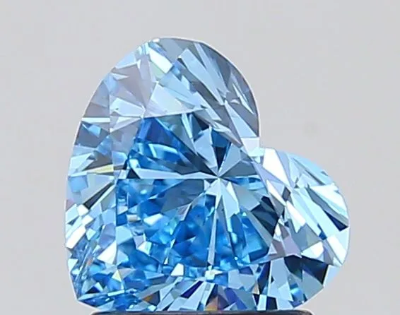 1.51ct HEART Fancy Vivid Blue VVS1 Coloured Lab diamond