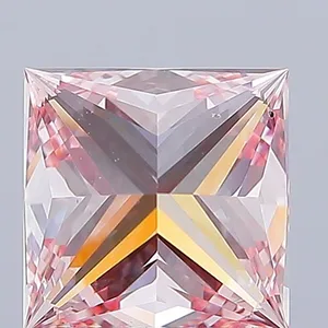 1.53ct PRINCESS Fancy Intense Pink VS2 Coloured Lab diamond