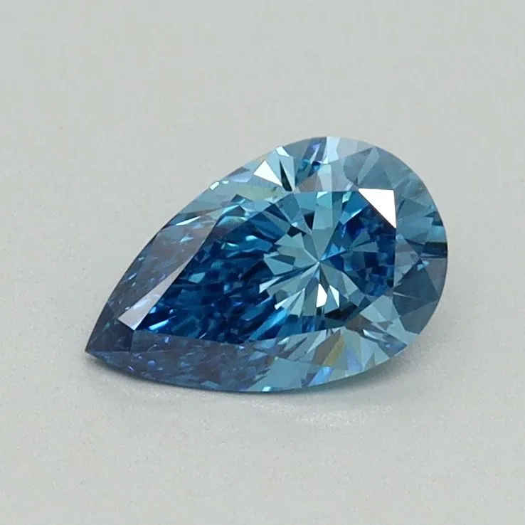 0.53ct PEAR Fancy Vivid Blue VS1 Coloured Lab diamond