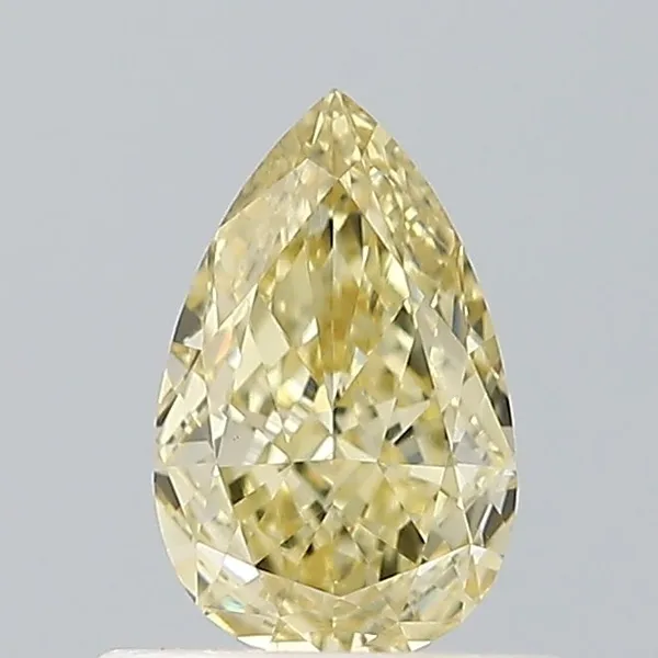 0.52ct PEAR Fancy Yellow VVS2 Coloured Lab diamond