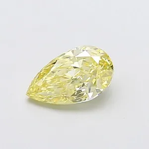 0.95ct PEAR Fancy Intense Yellow VVS2 Coloured Lab diamond