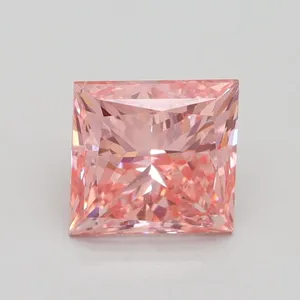 1.83ct PRINCESS Fancy Vivid Pink SI1 Coloured Lab diamond