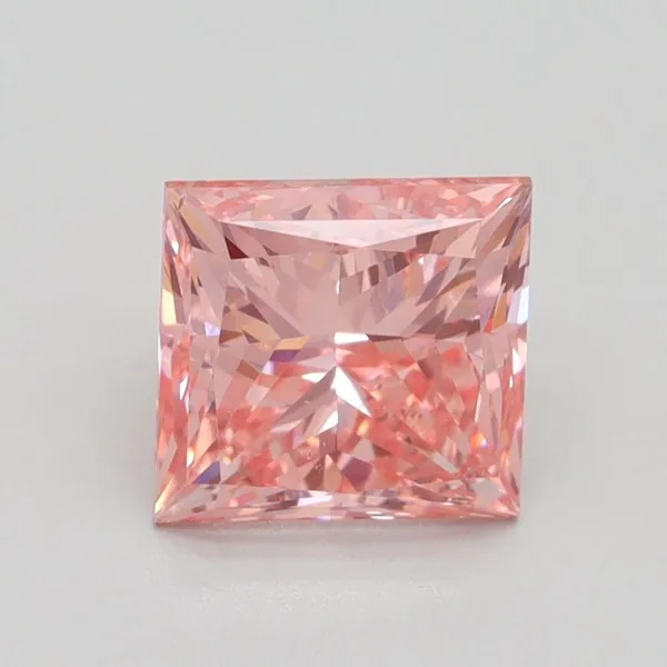 1.83ct PRINCESS Fancy Vivid Pink SI1 Coloured Lab diamond