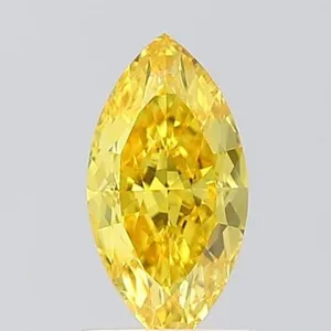 1.01ct MARQUISE Fancy Vivid Yellow VS1 Coloured Lab diamond