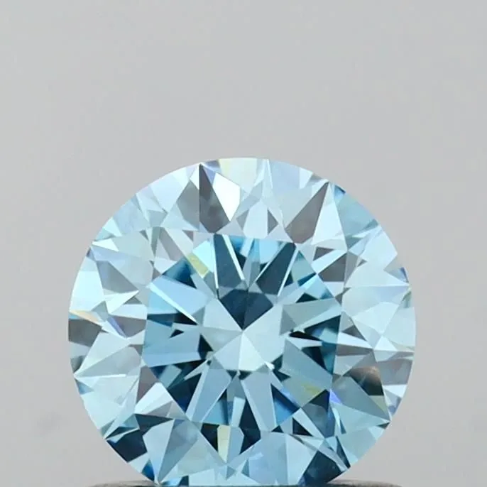 0.72ct ROUND Fancy Vivid Blue VVS2 Coloured Lab diamond