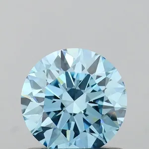 0.72ct ROUND Fancy Vivid Blue VVS2 Coloured Lab diamond
