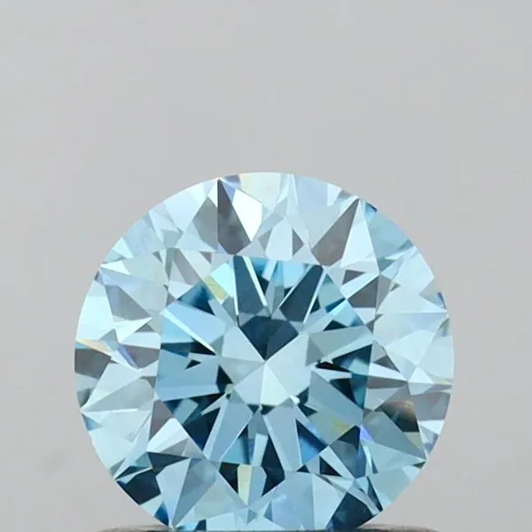 0.72ct ROUND Fancy Vivid Blue VVS2 Coloured Lab diamond
