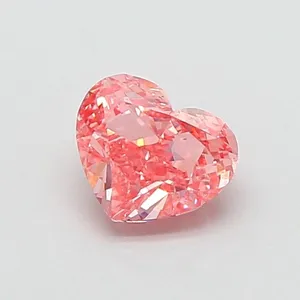 0.74ct HEART Fancy Vivid Pink VS1 Coloured Lab diamond
