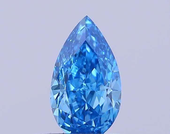 0.34ct PEAR Fancy Vivid Blue VS1 Coloured Lab diamond
