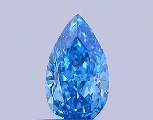 0.34ct PEAR Fancy Vivid Blue VS1 Coloured Lab diamond