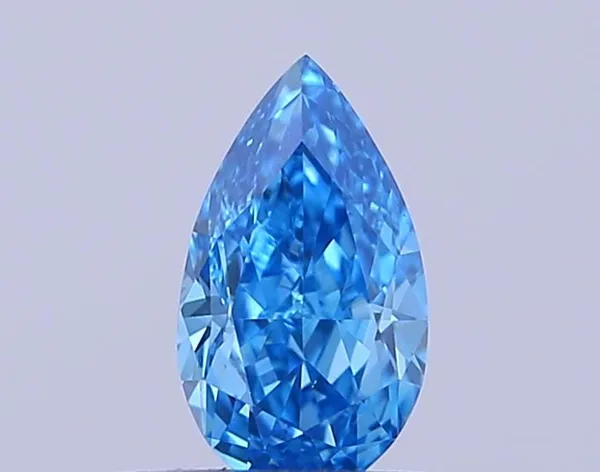 0.34ct PEAR Fancy Vivid Blue VS1 Coloured Lab diamond