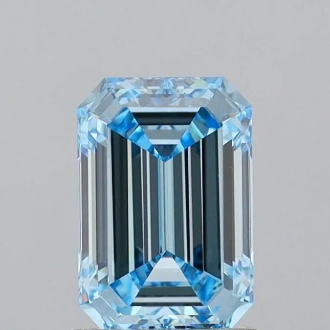 1.53ct EMERALD Fancy Vivid Blue VVS2 Coloured Lab diamond