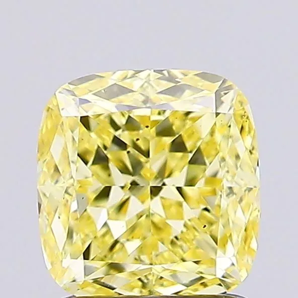 0.98ct CUSHION Fancy Yellow VS1 Coloured Lab diamond