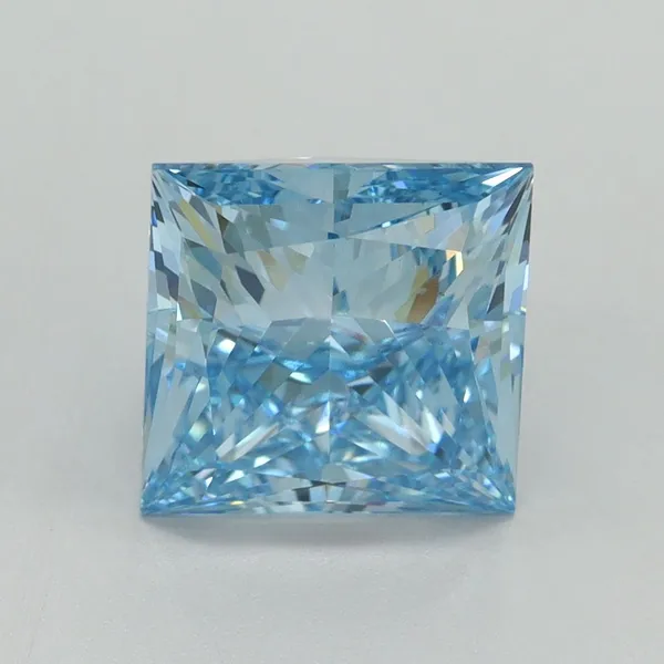 3.51ct PRINCESS Fancy Vivid Blue VS1 Coloured Lab diamond