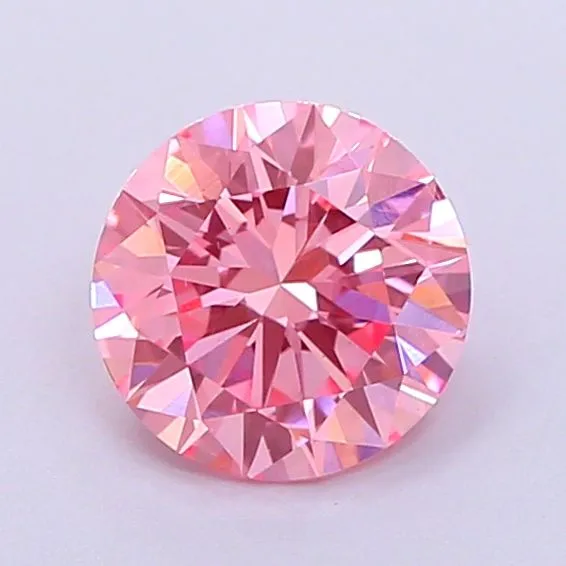 0.88ct ROUND Fancy Vivid Pink VS2 Coloured Lab diamond
