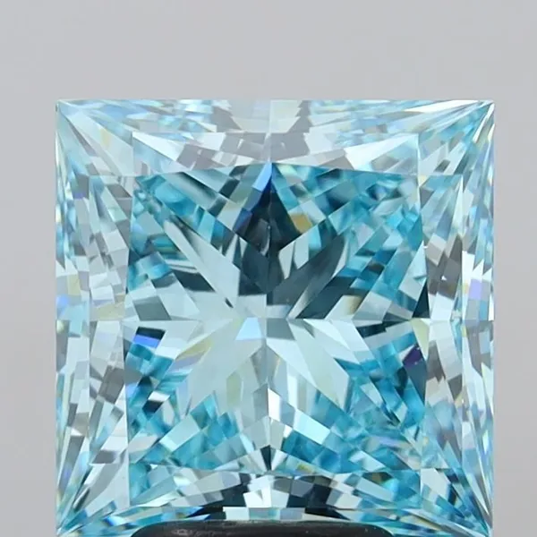 4.89ct PRINCESS Fancy Vivid Blue VS1 Coloured Lab diamond