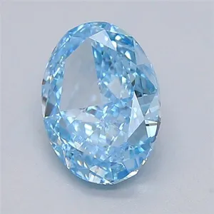 0.96ct OVAL Fancy Vivid Blue VVS2 Coloured Lab diamond