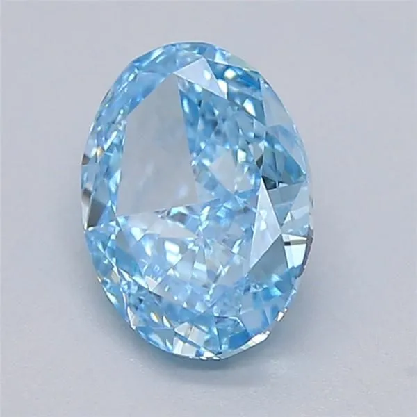 0.96ct OVAL Fancy Vivid Blue VVS2 Coloured Lab diamond