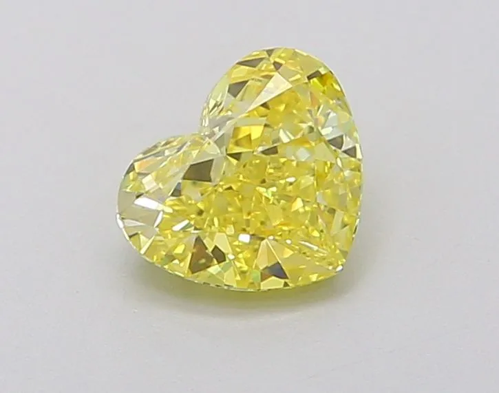 1.01ct HEART Fancy Vivid Yellow VVS2 Coloured Lab diamond