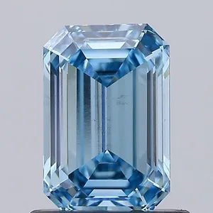 1.01ct EMERALD Fancy Intense Blue VS2 Coloured Lab diamond