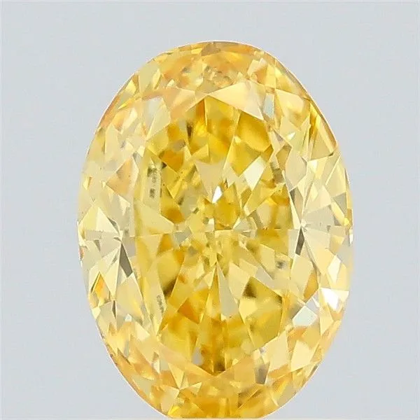 0.79ct OVAL Fancy Intense Yellow SI1 Coloured Lab diamond