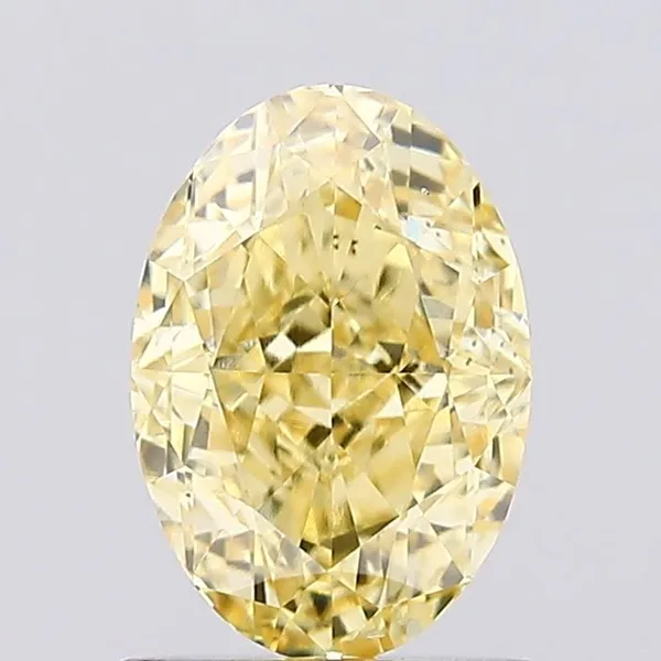1.11ct OVAL Fancy Intense Yellow VS1 Coloured Lab diamond