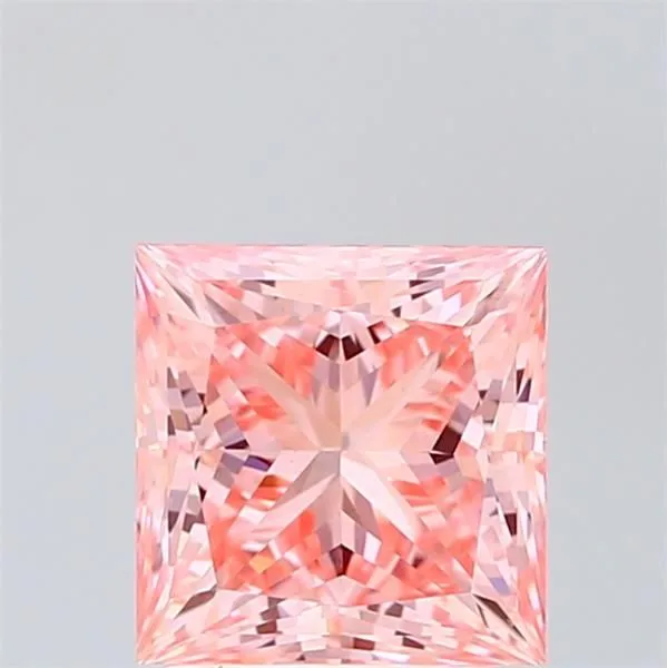 2.05ct PRINCESS Fancy Vivid Pink VS1 Coloured Lab diamond