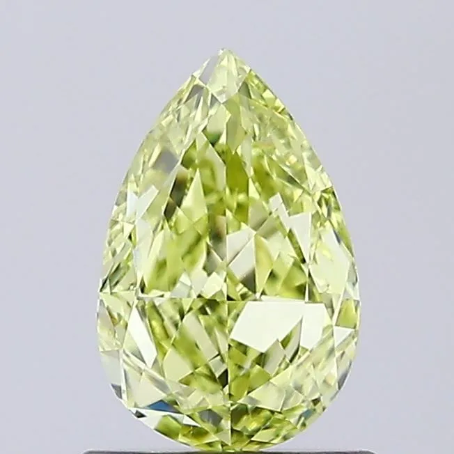 0.80ct PEAR Fancy Greenish Yellow VVS2 Coloured Lab diamond