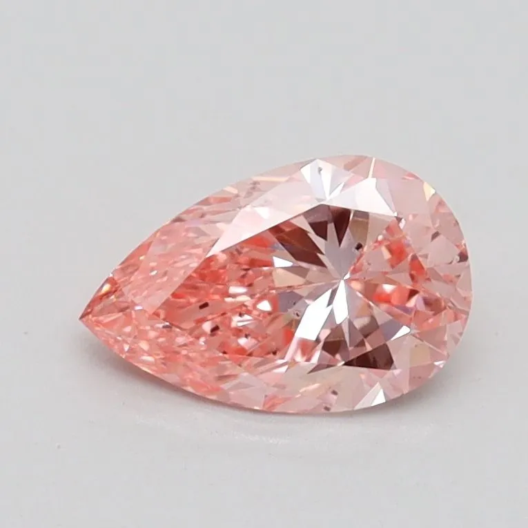 0.70ct PEAR Fancy Intense Pink SI1 Coloured Lab diamond