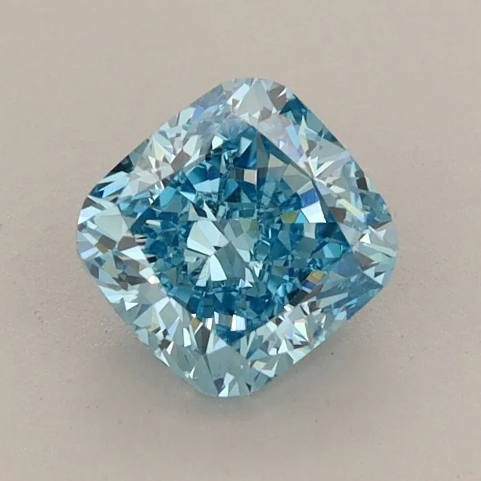 0.98ct CUSHION Fancy Vivid Blue SI1 Coloured Lab diamond