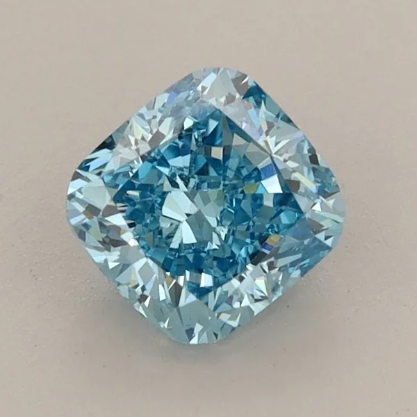 0.98ct CUSHION Fancy Vivid Blue SI1 Coloured Lab diamond