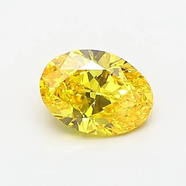 0.73ct OVAL Fancy Vivid Yellow VVS2 Coloured Lab diamond