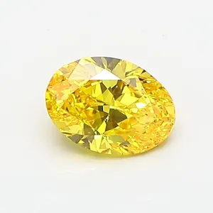 0.73ct OVAL Fancy Vivid Yellow VVS2 Coloured Lab diamond