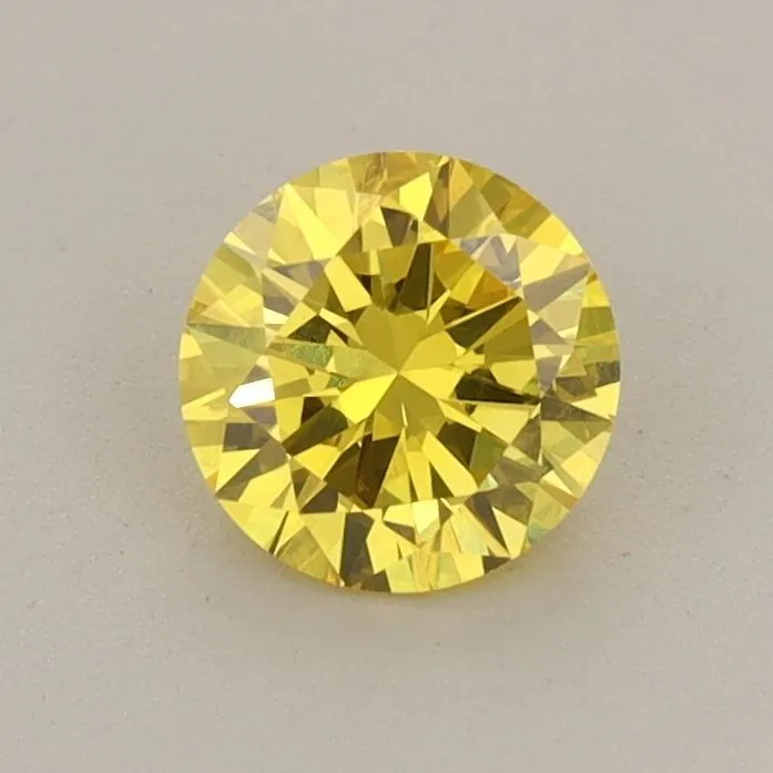 0.59ct ROUND Fancy Vivid Yellow VS2 Coloured Lab diamond