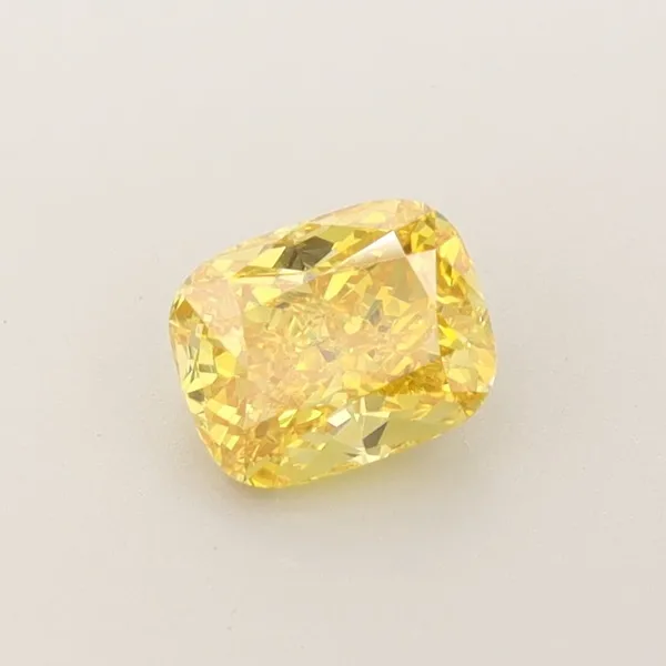 1.21ct CUSHION Fancy Vivid Yellow VS1 Coloured Lab diamond