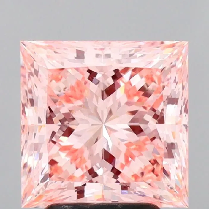 3.54ct PRINCESS Fancy Intense Pink VVS2 Coloured Lab diamond