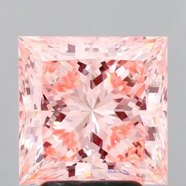 3.54ct PRINCESS Fancy Intense Pink VVS2 Coloured Lab diamond