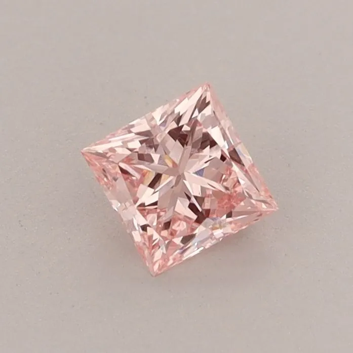 0.37ct PRINCESS Fancy Intense Pink VS1 Coloured Lab diamond