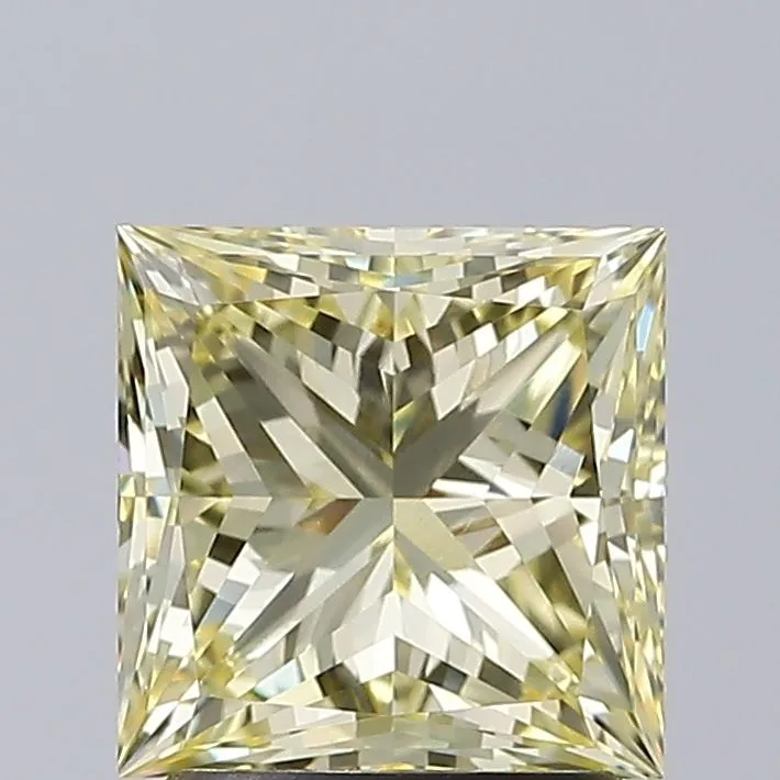 2.03ct PRINCESS Fancy Yellow VVS2 Coloured Lab diamond