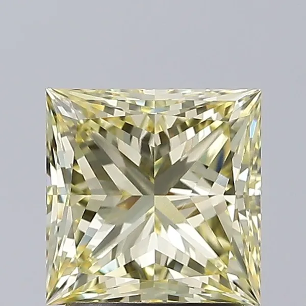 2.03ct PRINCESS Fancy Yellow VVS2 Coloured Lab diamond